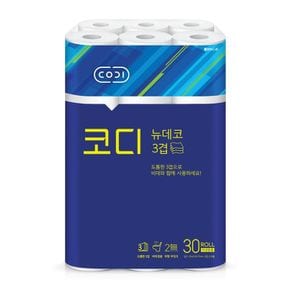 코디 순수 두루마리 휴지 화장지 3겹 30M 30롤 1팩