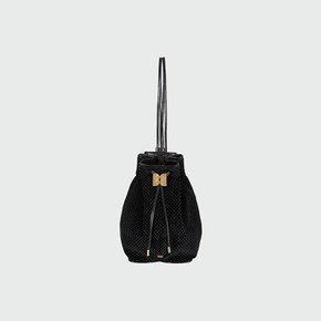 HOLLY Velvet Drawstring Backpack - Black