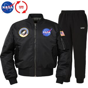 NASA 나사 남녀공용 양면 리버시블 항공점퍼+면 조거팬츠 상하세트 N-851UBK+N-350PBK 빅사이즈