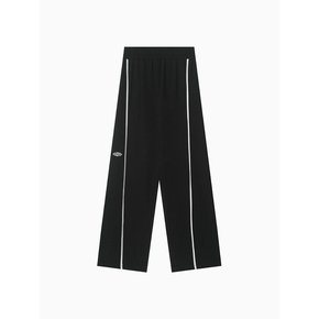 Line Point Pin Tuck Cotton Pants_Black