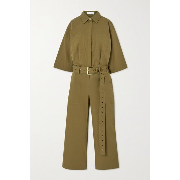 Belted Cotton-blend Poplin Jumpsuit 밀리터리 그린 13452677153094551