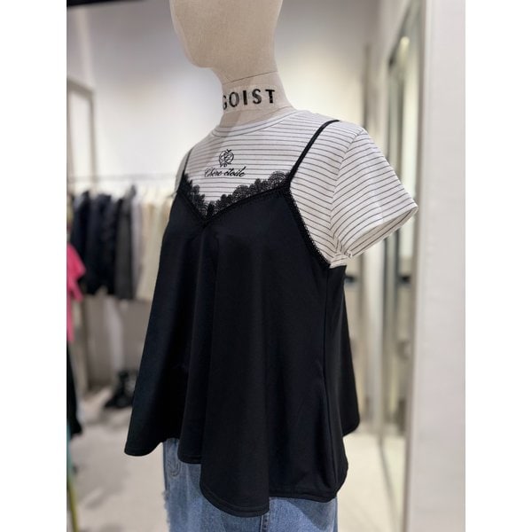 [여주점] 뷔스띠에 포인트 자수 티셔츠  ES2JT305