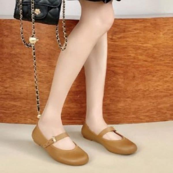 [옷자락] 여성 러블리 라운드토 스트랩 메리제인 플랫슈즈