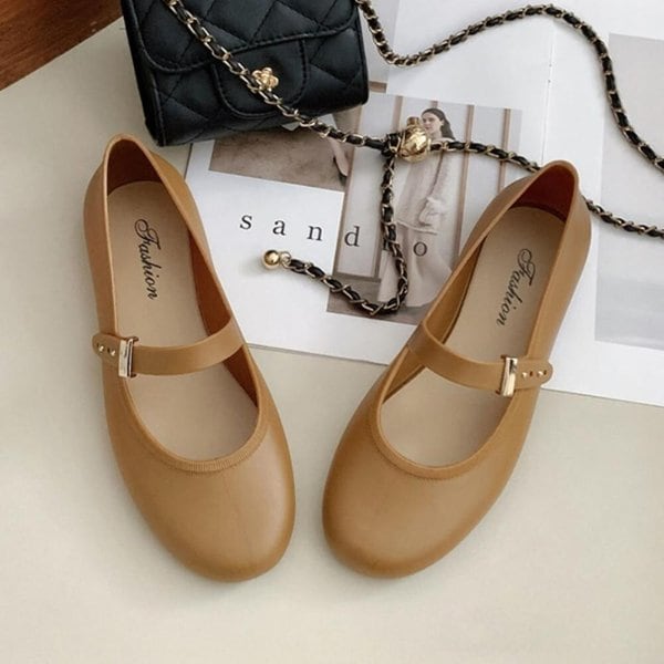 [옷자락] 여성 러블리 라운드토 스트랩 메리제인 플랫슈즈