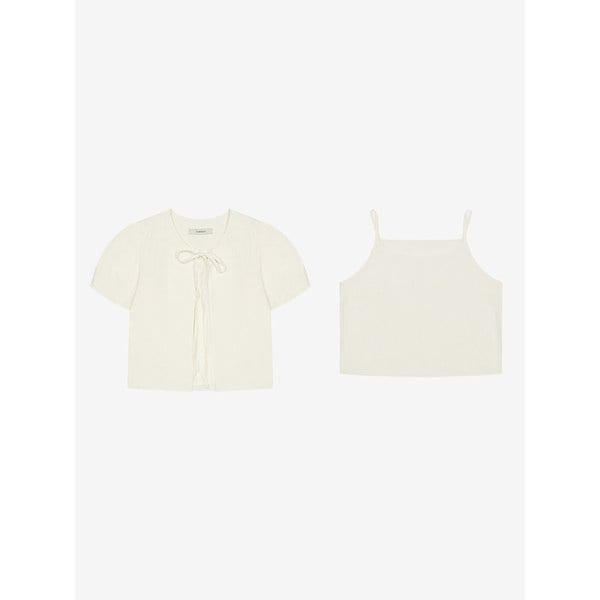 셔링 볼레로 자켓 + 뷔스티에 SET (VKJAF1144)