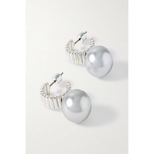 록산느 애슐린 더 스완 실버톤 인조 진주 귀걸이 46376663162971080