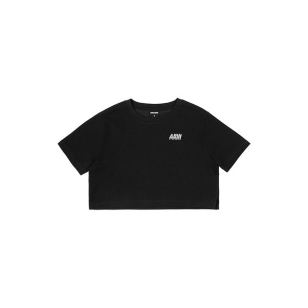 플레인 크롭 반팔티 블랙