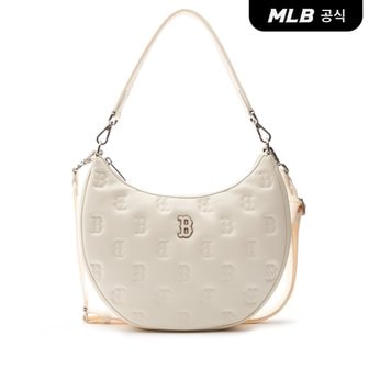 MLB [코리아공식]클래식 모노그램 엠보 크로스형 호보백 BOS (D.Cream)