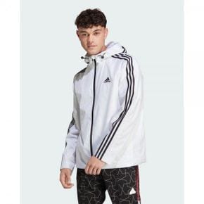 4813828 Adidas Sportswear Essentials 3-Stripes Woven Windbreaker Mens - White