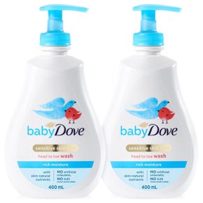 베이비도브 유아용 바디워시 어린이 바디클렌저 리치 모이스처 400ml 2개