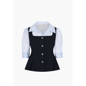 (E542) 크리엘 레이어드 쉬어 블라우스 (EVBLPE8900)