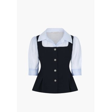 케네스레이디 (E542) 크리엘 레이어드 쉬어 블라우스 (EVBLPE8900)
