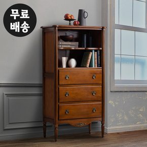 레이 원목 엔틱 책장 3단 서랍장 수납 인테리어 가구 5단 앤틱 다용도 오단가구