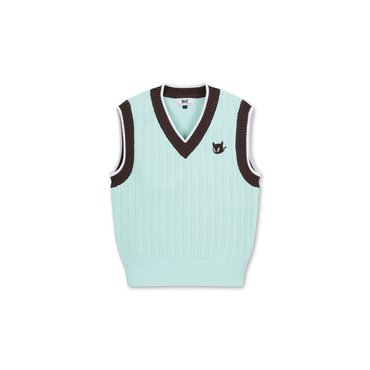 왁 Women Deep V-neck Knit Vest_WWWAA24621MIL