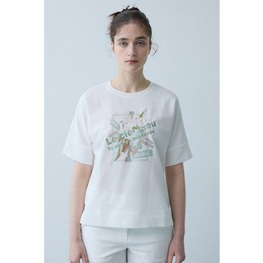 LAFEL 라펠소로브 프린트 코튼 혼방 티셔츠 LOMT219