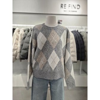 프로젝트엠 [여주점] 여성 아가일 패턴 니트(EPF4ER2700)