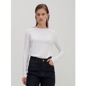 코튼 소프트 보트넥 티셔츠 화이트 LF26005TS06WH