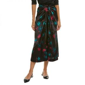 4243271 GANNI Satin Silk-Blend Midi Skirt