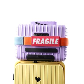 [무케] 럭키플래닛_고비욘드 엘라스틱 캐리어 벨트 Fragile (오렌지/스카이블루)