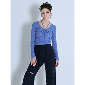 HALTER NECK TOP & BOLERO SET-UP BLUE MBDSTO002BL