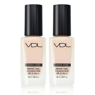  VDL 커버스테인 퍼펙팅 파운데이션 30ml V03 (23호 따뜻한 옐로우톤) 2개