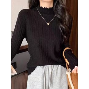 슬림핏 물결 이너웨어 니트 G5FKN063P _P406259006