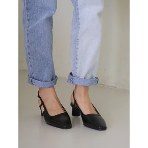 Nuer slingback  / vintage black (4cm)