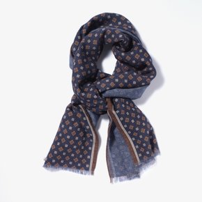 PAOLO ALBIZZATI 파올로 알비자티 PRINTED WOOL SCARF NAVY AZD2M80002A72