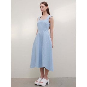 Fiore Sculpted Scallop Mididress (Light Denim)