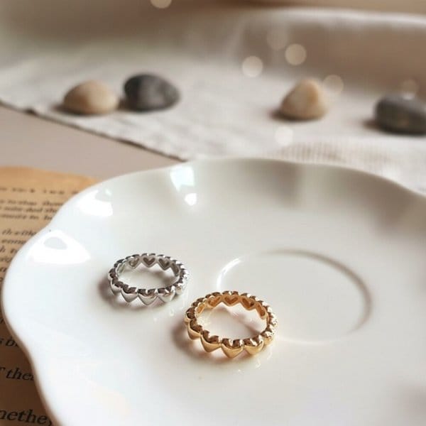 [옷자락] 여성 러블리 데일리 하트 라운드 반지