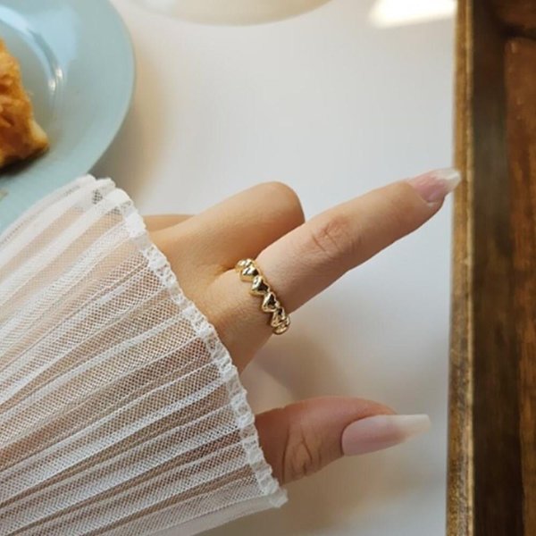 [옷자락] 여성 러블리 데일리 하트 라운드 반지