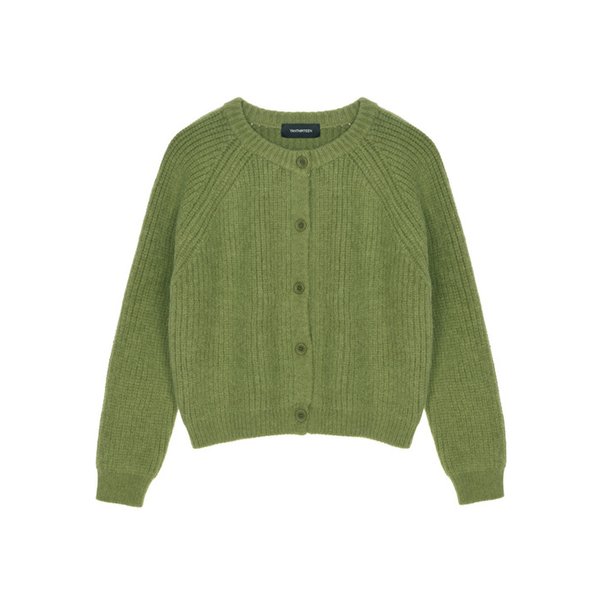 RAGLAN ROUND KNIT CARDIGAN_GREEN