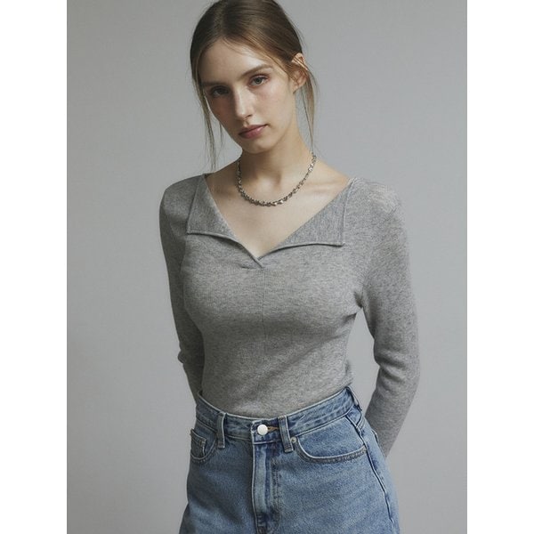 [그레이W컨셉 단독][ reorder]LAPEL V-KNIT [6COLORS]