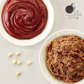 국내산 순창문옥례식품 전통 고추장 1kg + 된장 1kg 밀폐용기