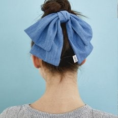 denim ribbon pin