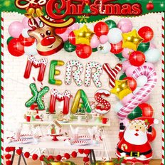 크리스마스 은박풍선 풀세트 3651 DIY 스탠드풍선 트리 눈사람 가랜드 컨페티 이니셜 포토존