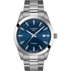 일본 티쏘 메탈 시계 TISSOT Mens T1274104404100 Gentleman 워치 Blue Dial Titanium Bracelet