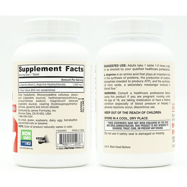 자로우 포뮬러스 아르기닌 1000mg 100정 재로우 아르기닌
