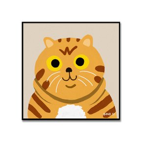 작가 Bond St._나는 뚠뚠해도 귀엽지만 너는 아니라는 고양이_50x50 원목액자