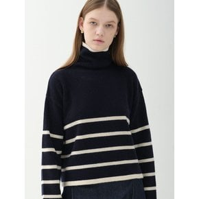 cashmere stripe crop turtleneck_ivory