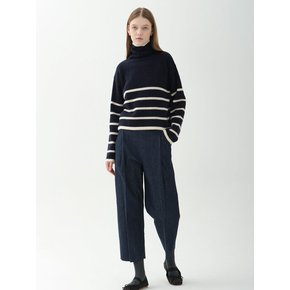 cashmere stripe crop turtleneck_ivory