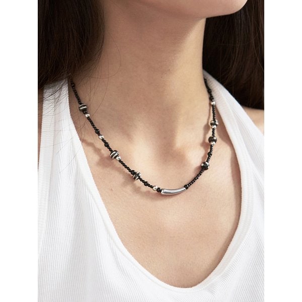 스페이스 비즈 네크리스 [black]