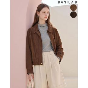 스웨이드 카라 집업 블루종 자켓_P439242073
