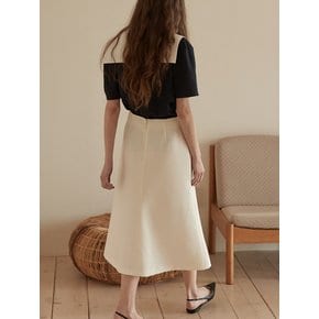 Tweed bell line skirt - Cream