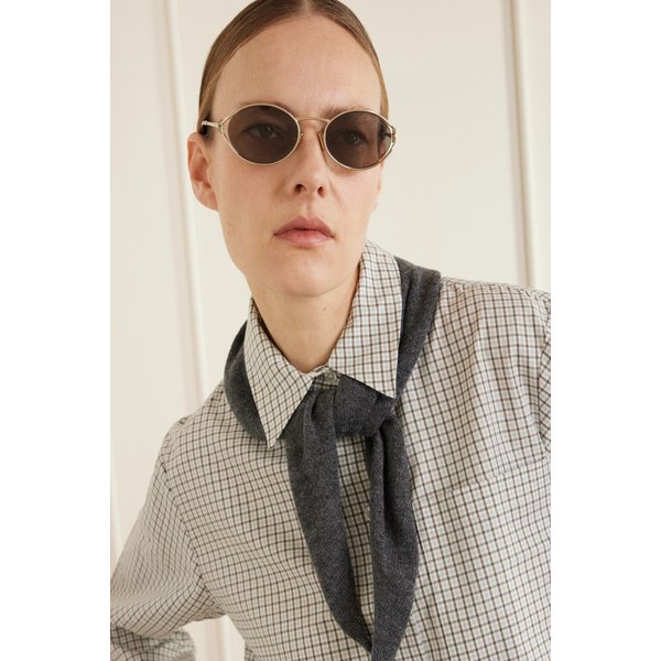 오벌 프레임 골드톤 선글라스 46376663162983815