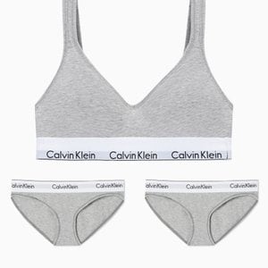 Calvin Klein Underwear 여성 모던코튼 스쿱백 브라렛+팬티 2장 SET (QF5490-F3787AD-020)