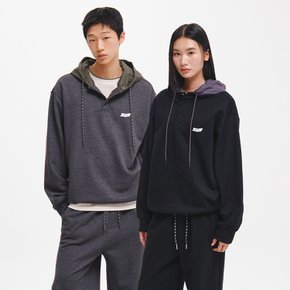 UNISEX 반집업 나일론 배색 후드티 [2COL] / GF3USS004