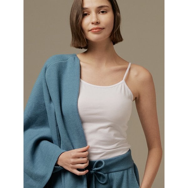 코튼 스판 캐미솔 탑 - 화이트