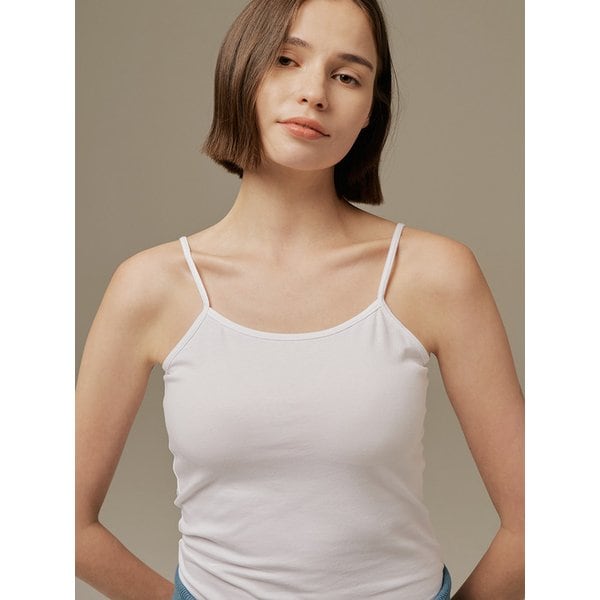 코튼 스판 캐미솔 탑 - 화이트