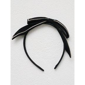 Art Deco Jewel Satin Ribbon Hairband_Black